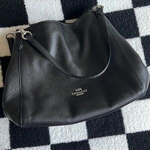 Coach Hallie Black Leather Purse - Medium Size
